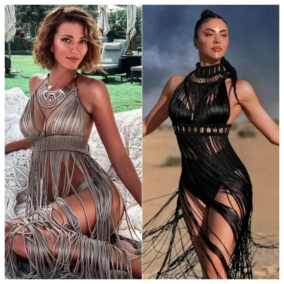 Ontwerp Sexy Kwastje Handgemaakt Griekse Godin Romeinse Dame Jurk Bohemia Roeping Strandfeest Eendelig Vestidos Dameskleding - afbeelding 2