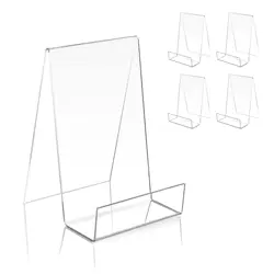 Livro acrílico transparente Display Stand, prateleira Desktop, Vertical Book Handle