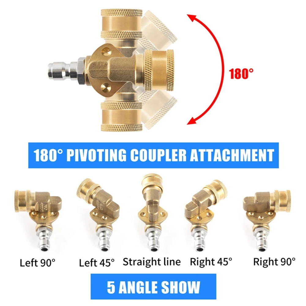 Imagem -02 - Kit Acoplador de Latão Pivotante Conexão Rápida para Lavadora de Pressão Spray Rinse Jet Stream Dicas 4500 Psi