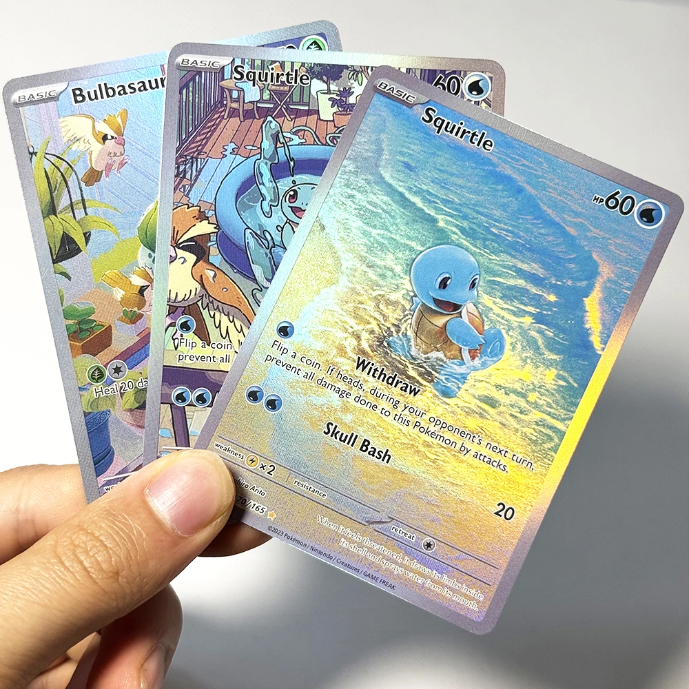 PKM BASIC Game  Foil Cards PTCG Proxy Armored Mewtwo Bulbasaur Eevee on the Ball Eevee Lugia Mew Mewtwo  Shining Lugia Squirtle view 4