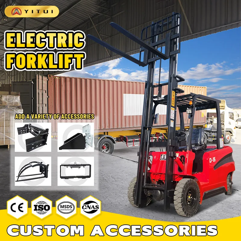 Carrello elevatore elettrico multifunzionale Carrello elevatore per caricamento e scarico a quattro ruote da 2 tonnellate personalizzato