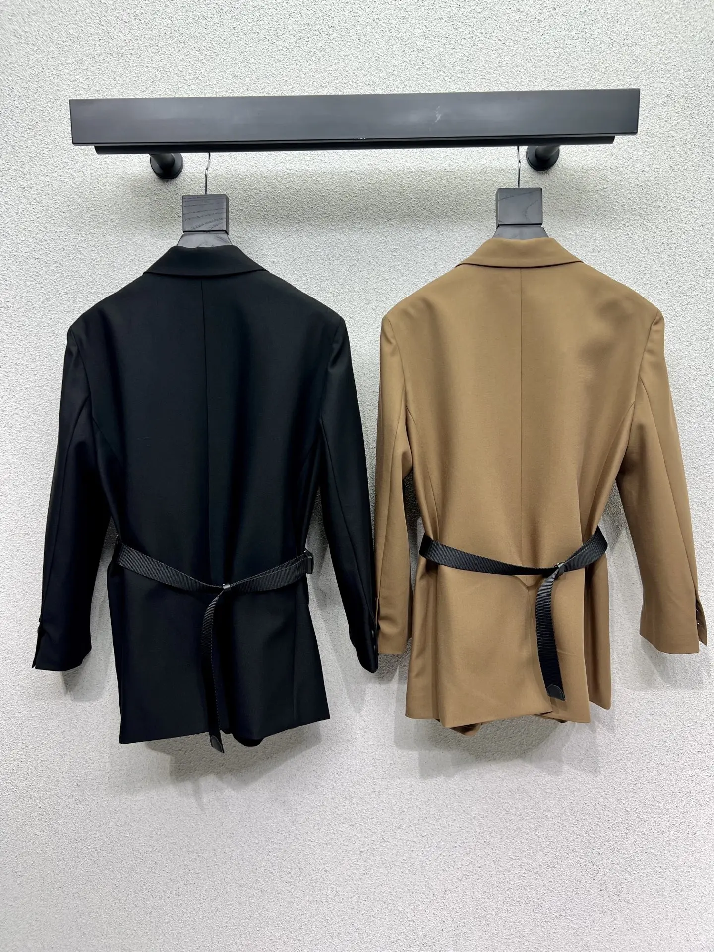 

High Quality Spring Autumn Women's Casual Fashion Belt Bag Buttons Solid Pockets Suit Jacket JQ159