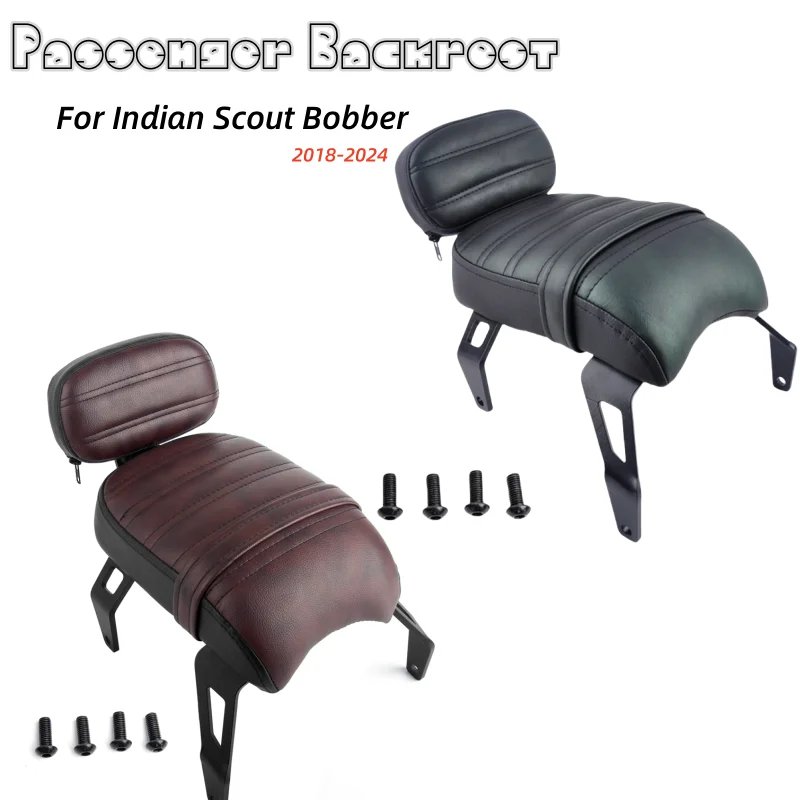 

Panical Motorcycle Parts Detachable Passenger Seat Backrest Seat Sissy Bar Back Seat For Indian Scout Bobber 2018-2024