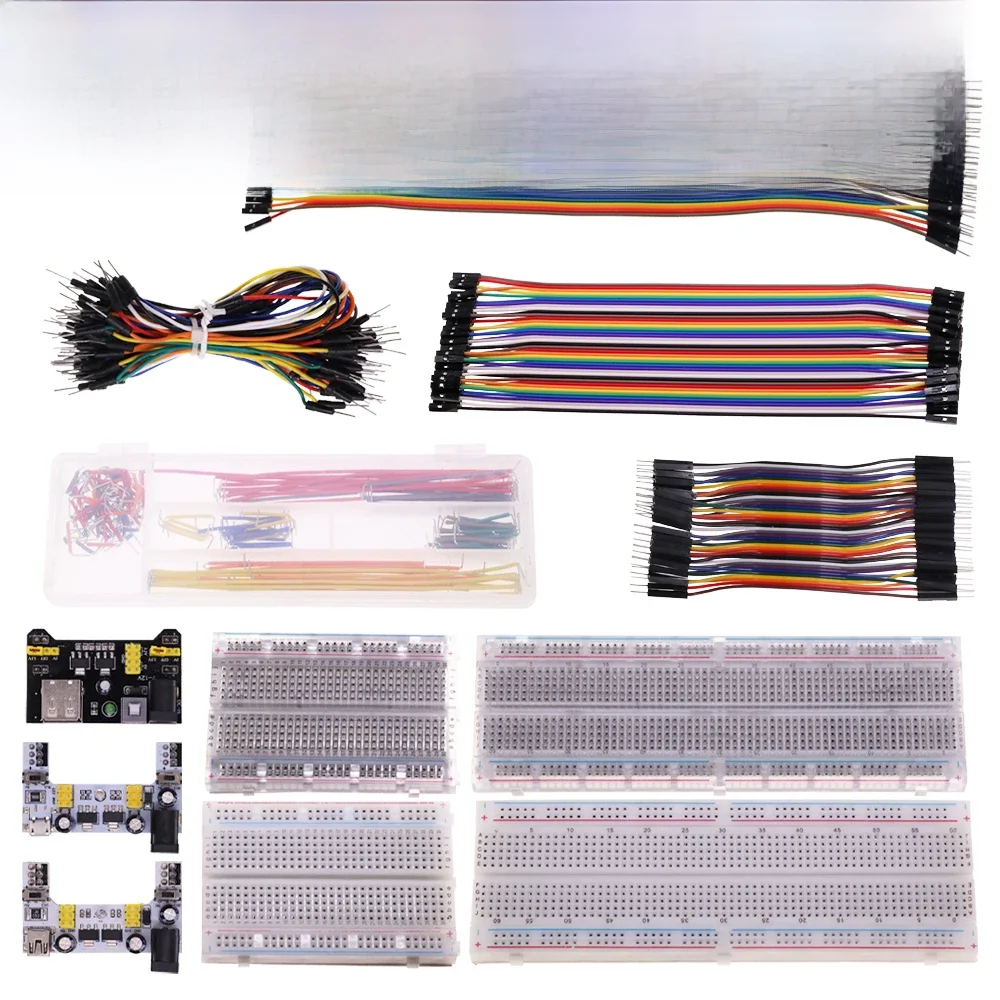 3.3 V/5 V MB102 Breadboard power module + MB-102 830 punten Prototype Broodplank voor arduino kit + 65 jumper draden groothandel - afbeelding 2