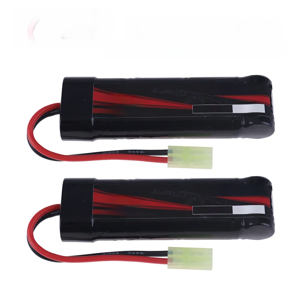 Batterie Airsoft 7S 2/3A 8.4V 1600mAh NiMH batterie plate avec connecteur Mini Tamiya pour pistolets MP5, Scar, M249, M240B, M60