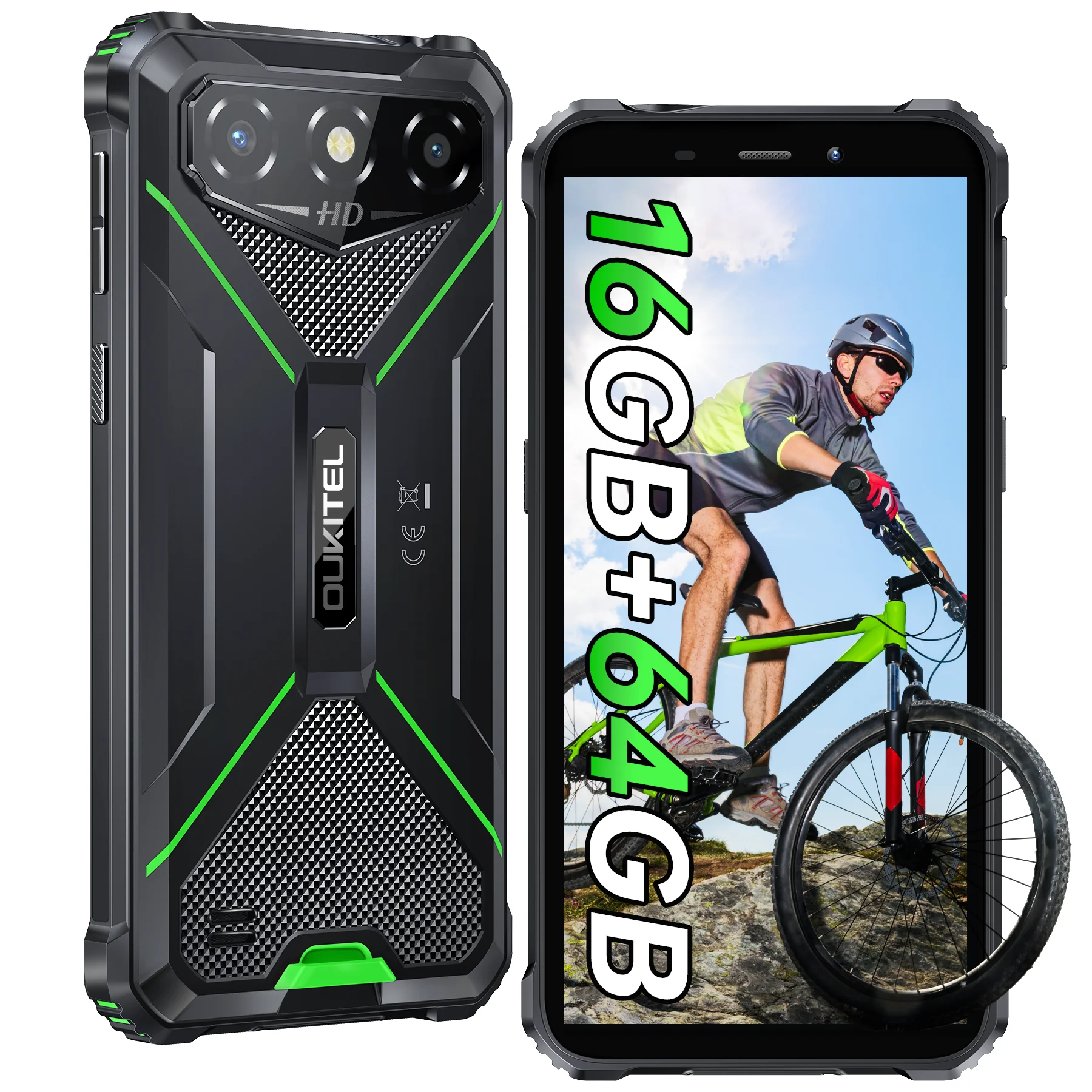 OUKITEL G3 Rugged Smartphone Unlocked -16GB+64GB,6” HD Display