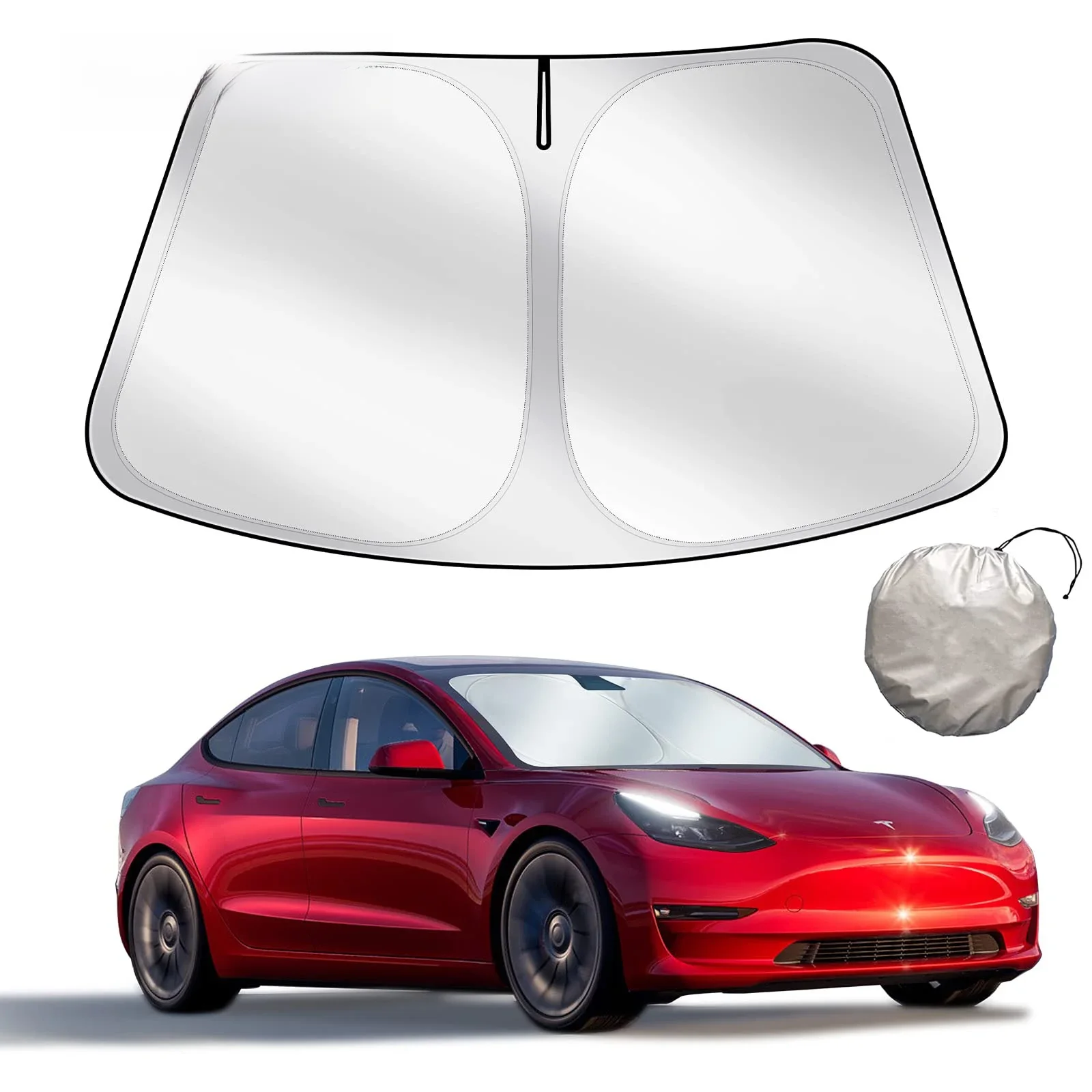 Dobrável Front Window Sun Shade Cover para Tesla pára-brisa, pára-sol, proteção térmica viseira,