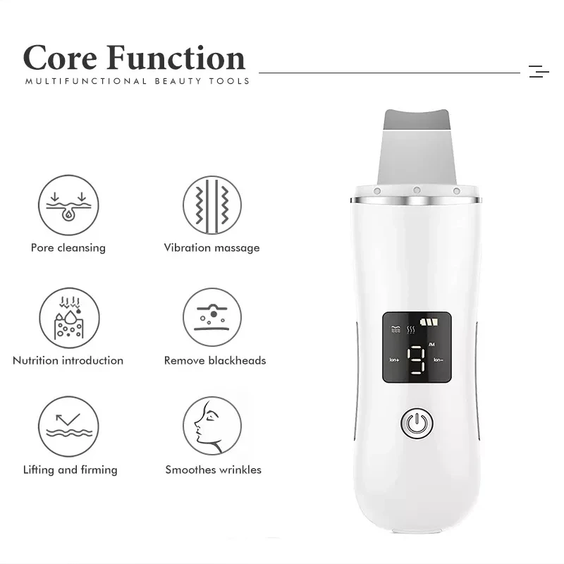 home use Sonic Vibration Electric Acne Treatment blackhead removal Ultrasonic Skin Scrubber Peeling Machine