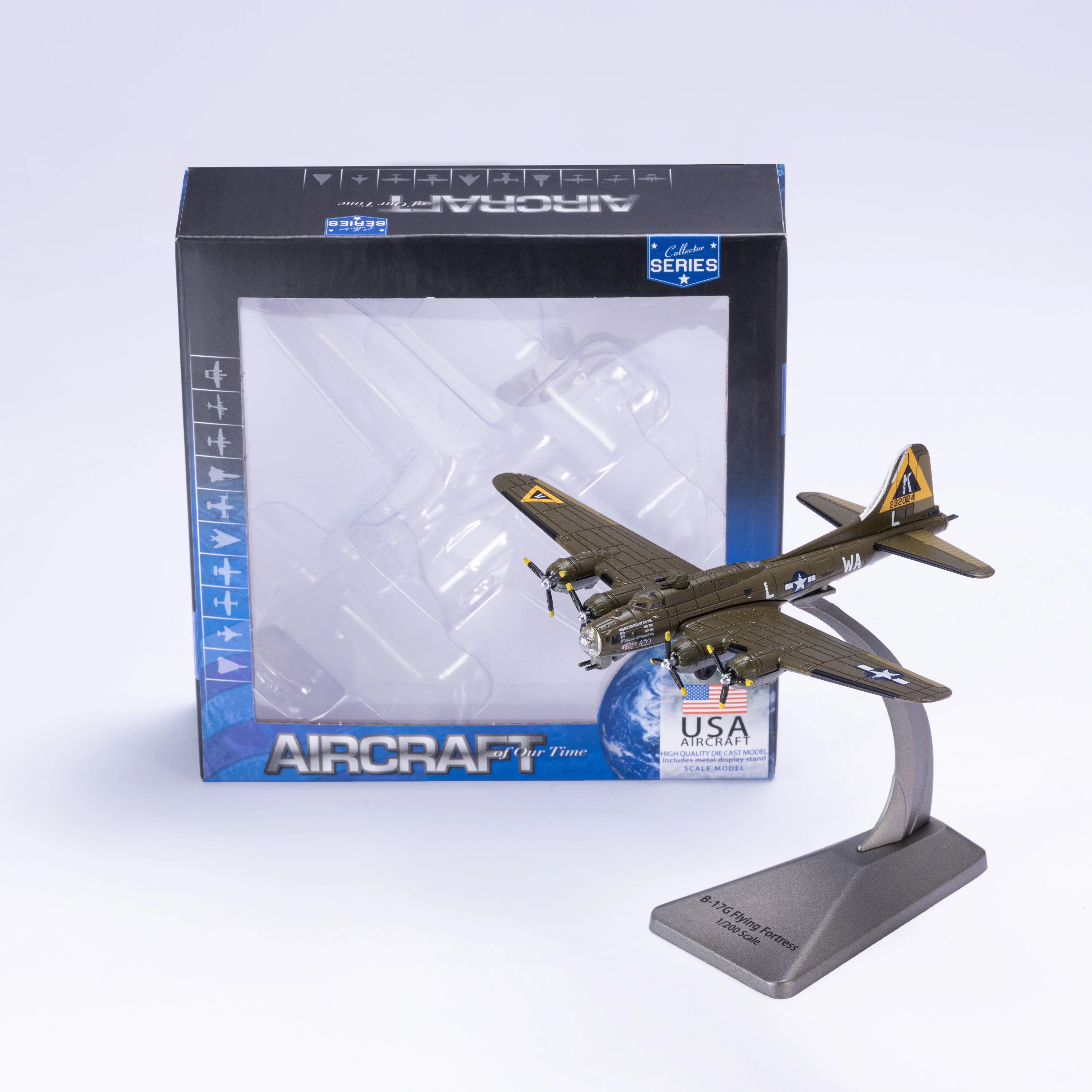 B-17G FLYING FORTRESS 1/200 Scale  Model airplane (including base) Scale model Home decoration  Color box Creative gift