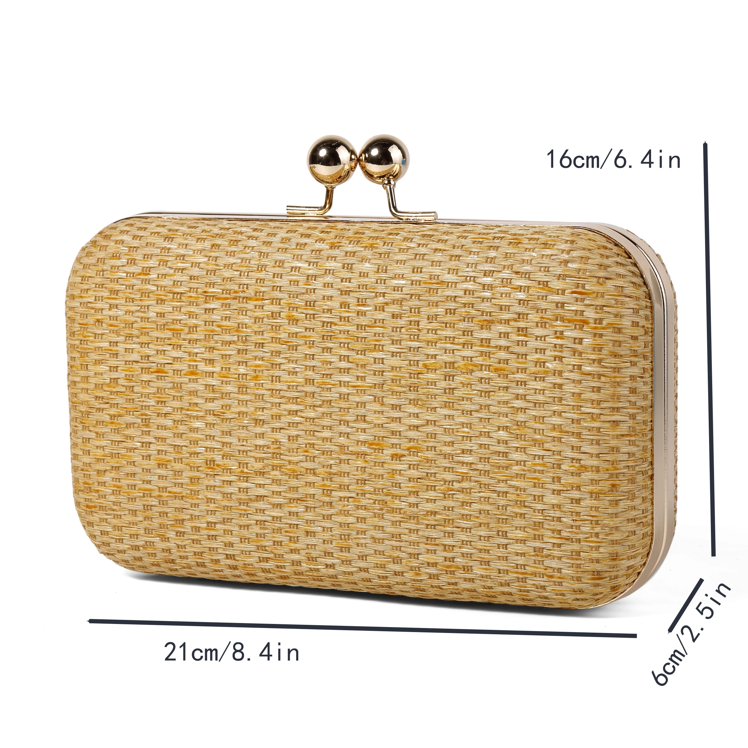 Casual Elegant Style Women\'s Bag Straw Handbags Square Clutch 2024 New Popular Underarm Bag Evening Bag Beach Straw Women Bag