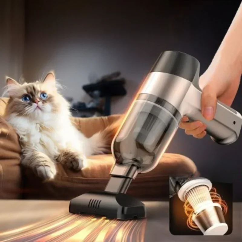 Aspirateur de voiture 4 en 1, sans fil, plumeau, pompe à vide portative pour la maison, nettoyeur de voiture Portable sans fil à forte aspiration