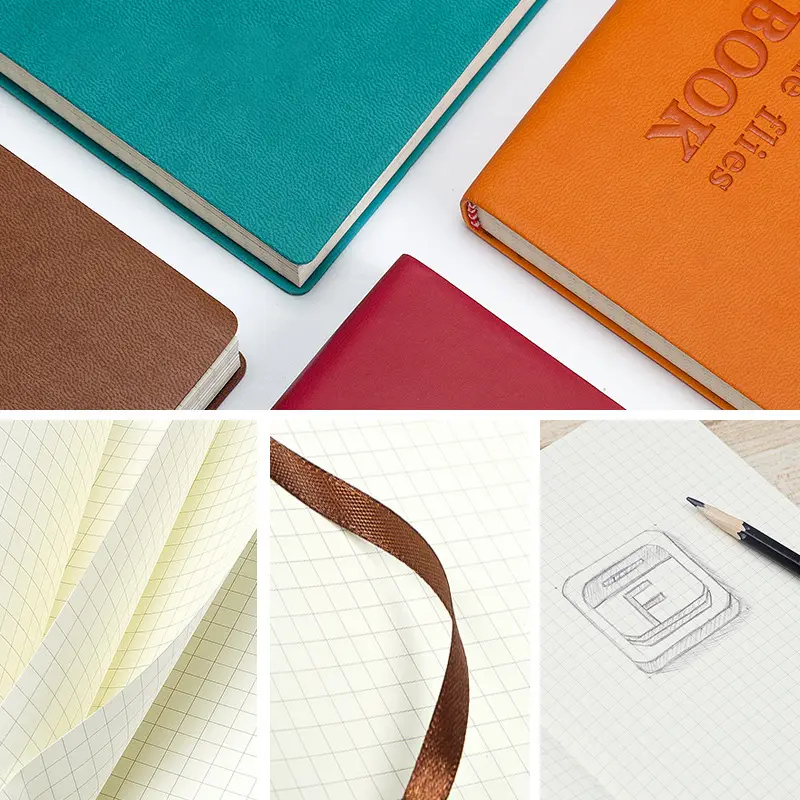Grid Notebook A5,Travelers Journals School Office Meeting Record 80GSM/264 Pages Checkered Paper Notepad Handbook Agenda 2025/26 - 2