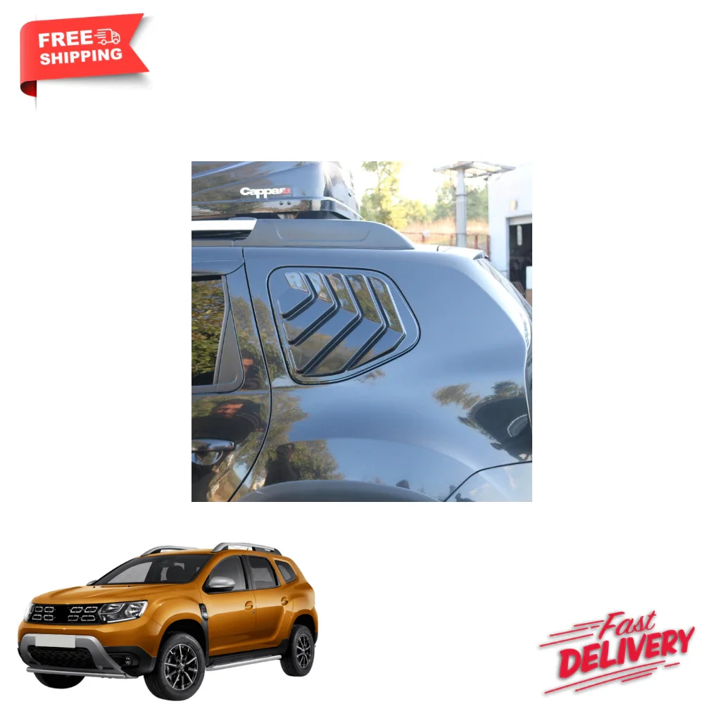 

Dacia Duster Renault side ventilation window protector 2 piece shiny black ABS exterior Accessiories modification part Jalousie T