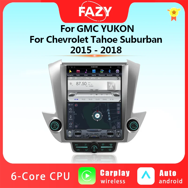 

12.1'' 4GB+64 GB Android 8.1 CarPlay Screen For Chevrolet Tahoe/Suburban/GMC/Yukon 2015-2020 GPS Car Multimedia Player 4G+WIFI