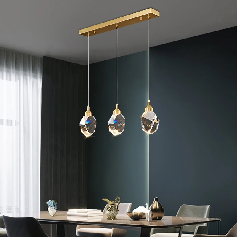 Minimalist chandelier Ceiling Lights Home Decor Items Modern Crystal Gloss Ceiling Pendant Lamp LED Restaurant Lighting Fixtures