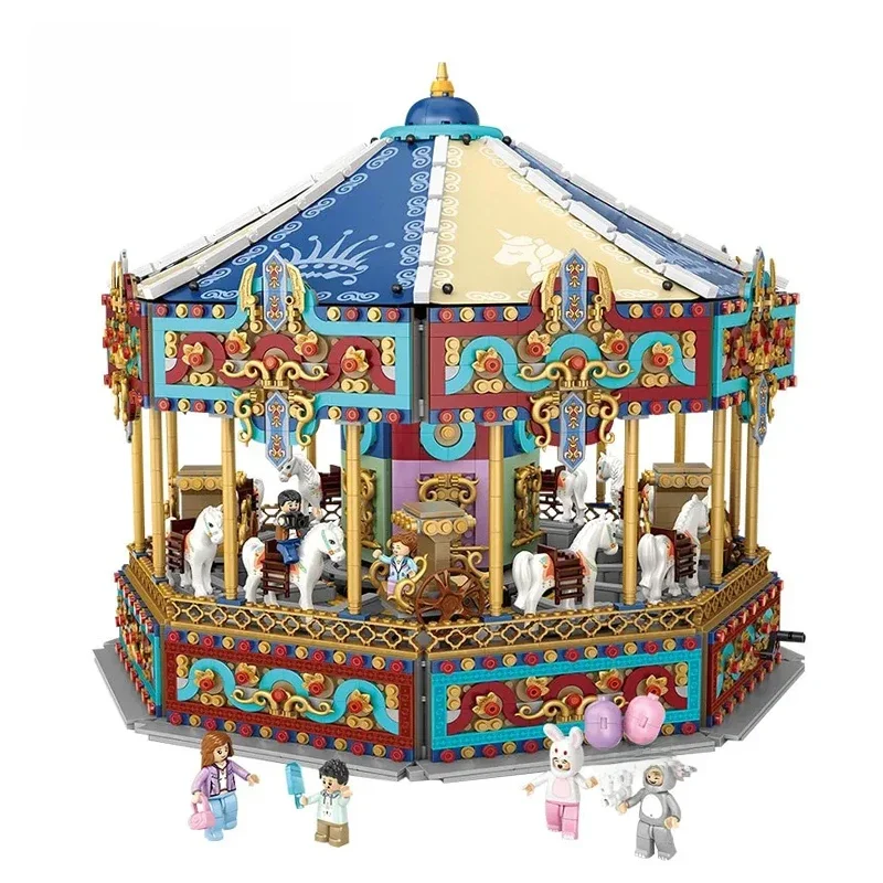 4515 Stuks Carrousel Speeltuin Enorme Gebouw Street View Model Volwassenen MOC Modulaire Bouwstenen Set Constructies Speelgoed Kinderen Geschenken - afbeelding 2