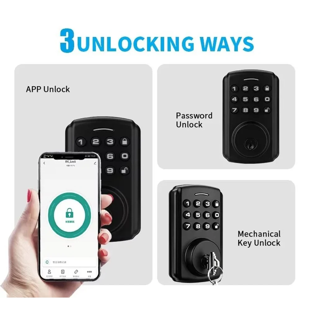 Fully Automatic Waterproof Stay Lock Graffiti Smart Electronic Door Lock Office Door Password Electronic Smart Locks