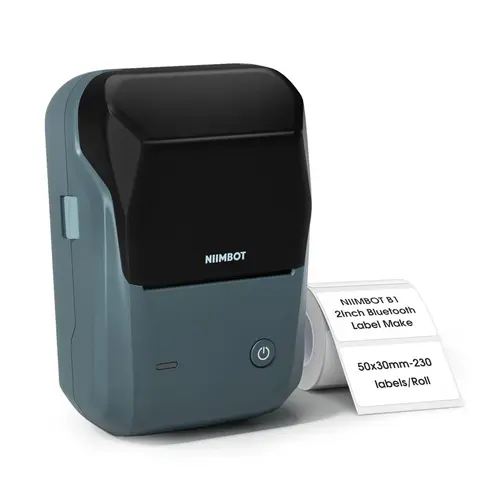Niimbot B1 Label Maker Bluetooth Portable 2 inch Thermal Label Printer with Large Waterproof Tape for Small Business Office Home