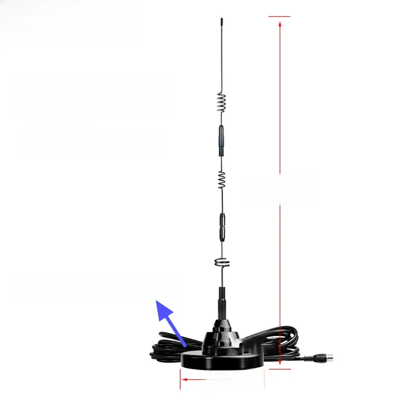Zewnętrzna antena radiowa pełnozakresowa z mocną podstawą magnetyczną Wzmacniacz sygnału krótkofalowego/średniofalowego/FM Domowy samochodowy wzmacniacz mocy 5m — zdjęcie 2