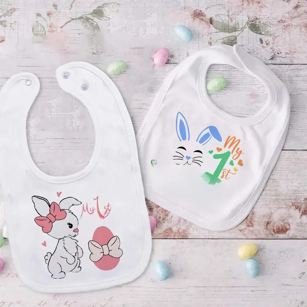 Mon premier bavoir de Pâques pour bébé, bavoirs en coton pour bébé, imprimé lapin, nouveau-né, cadeau de vacances chrétiennes Keepplex, cadeaux de Pâques pour bébé