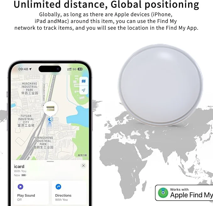 Упаковка из 4 смарт-трекеров (только IOS), работа с Apple Find My, GPS, умный трекер глобального позиционирования для сумки для ключей, автомобильного кошелька