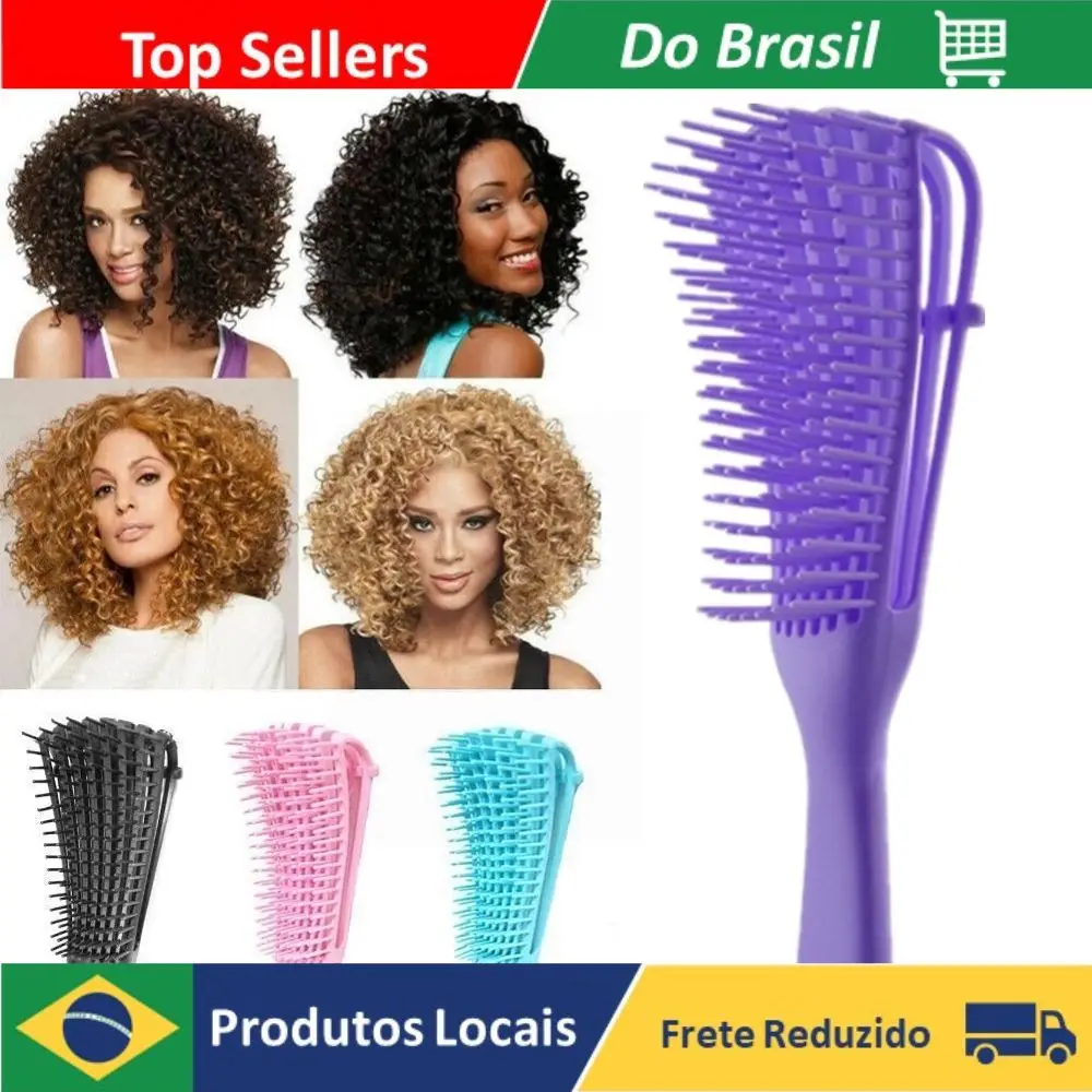 DAFUSHOP Pente de Cabelo Escova Polvo Multifuncional Modeladora Cachos Fácil Desembaraça Beleza e estética ENVIO RÁPIDO