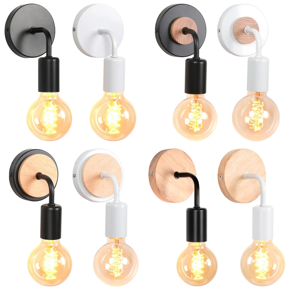 

Vintage Retro Wall Light Sconce for Bedside Bedroom Loft Aisle Stairs Home Decoration Iron Indoor E27 Wall Lamp Lighting Fixture