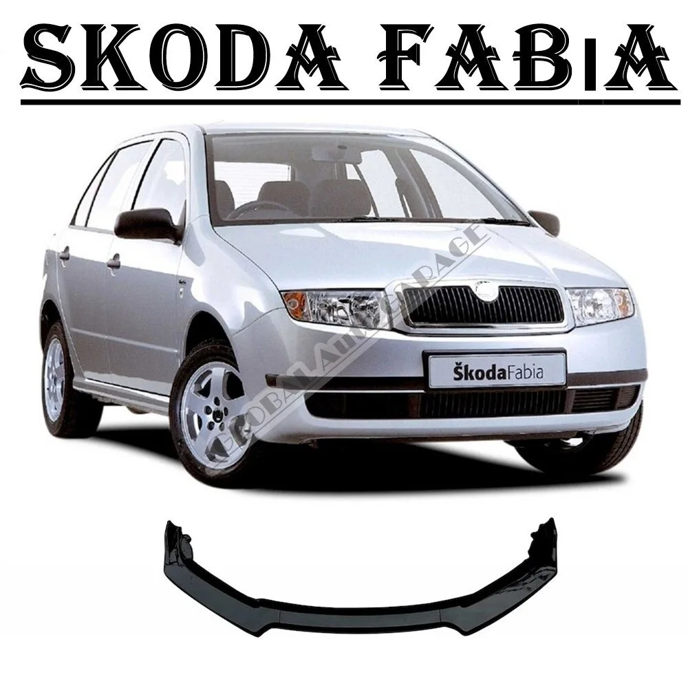 For SKODA FABIA Front Bumper Attachment Lip 2001-2007 Piano Glossy Black Splitter Diffuser Universal Spoiler Bumper Mud Flaps