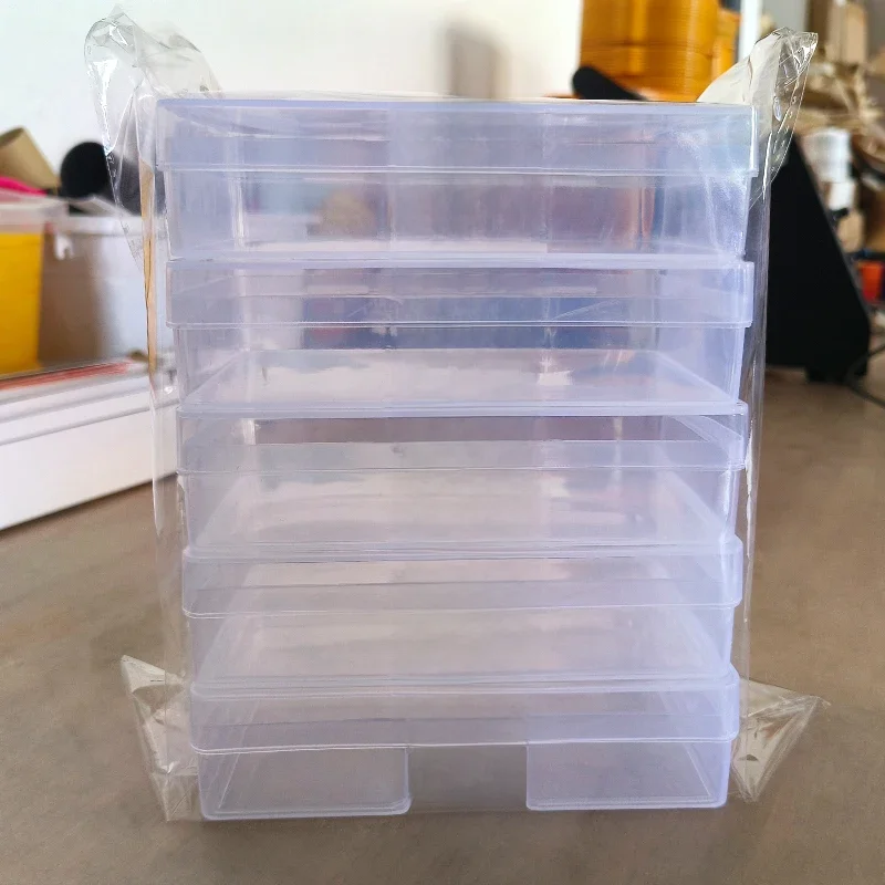 5 przezroczystych plastikowych pudełek do przechowywania mogą pomieścić małe przedmioty, małe zabawki, dekoracje, małe karty, sortowane przechowywanie, nie bałagan — zdjęcie 2