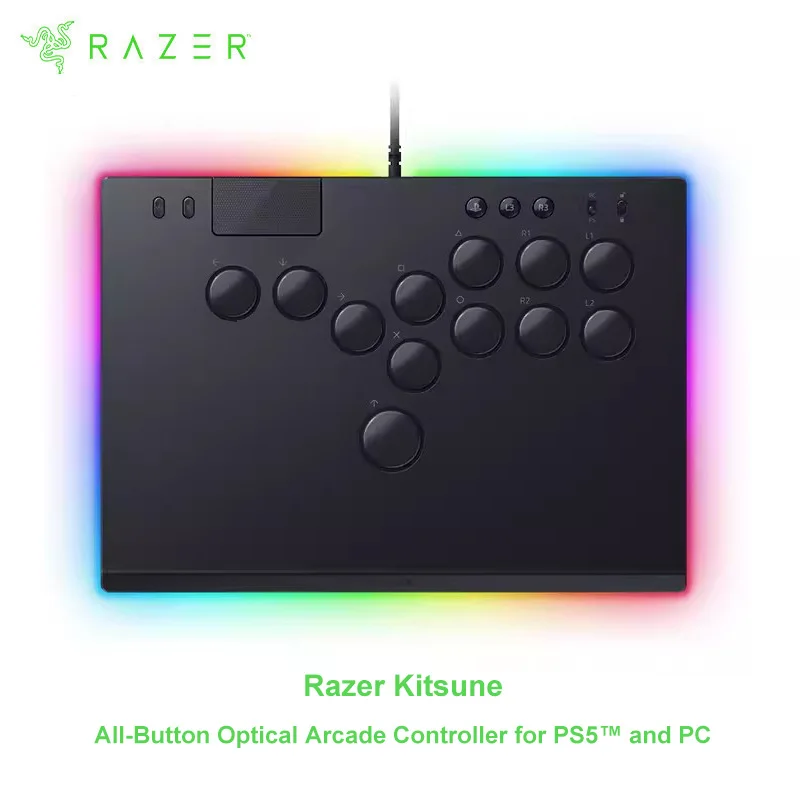 

Оптический аркадный контроллер Razer Kitsune для PS5 и ПК, тонкий портативный форм-фактор, съемная верхняя пластина, Chroma RGB