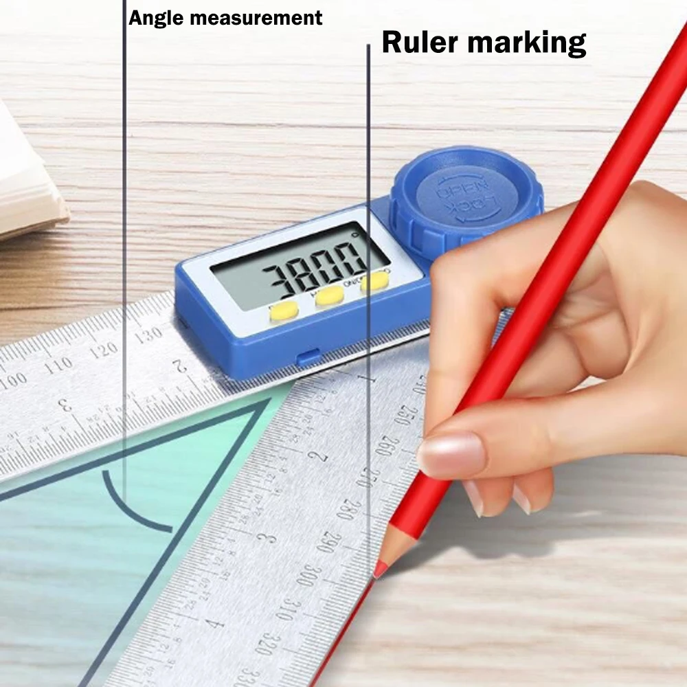 Digital Protractor 360° Digital Caliper Stainless Steel 0-200/0-300mm Angle Ruler Goniometer Electronic Protractor Inclinometer