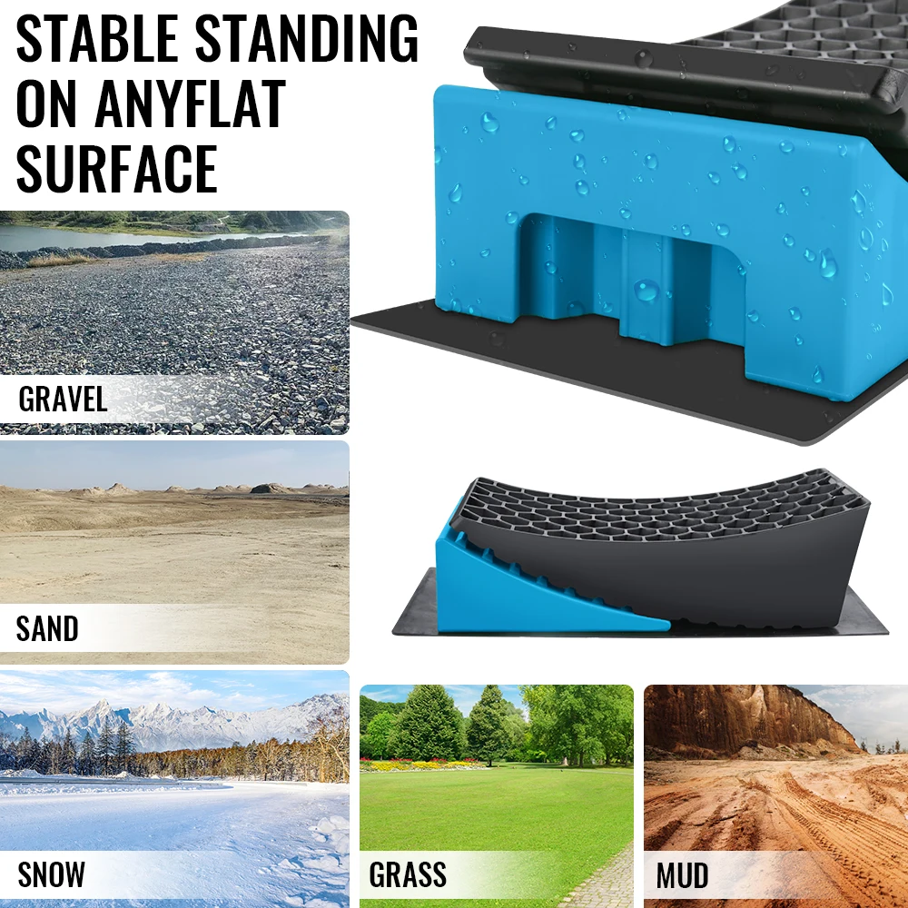 2 stabilisateurs d'inclinaison pour caravanes et camping-cars, ensemble de protection de châssis pour remorques de voyage, blocs d'ascension ultra-légers