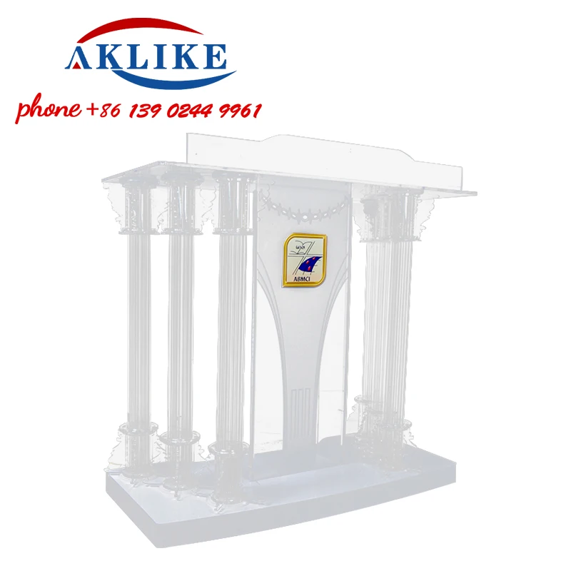 Attractive Pulpit Luminous Podium Customized Logo Auditorium Lectern Chaplain Training Pulpit Clear Church Rostrum Free Shipping