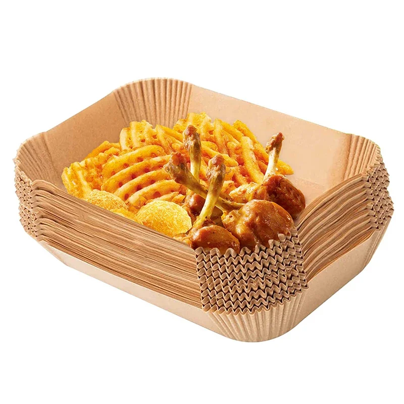 Polymères de cuisson antiadhésifs rectangulaires pour friteuse à air de poulet, doublure de papier de cuisson, étanche à l'huile, accessoires de friteuse à air Ninja Foodi
