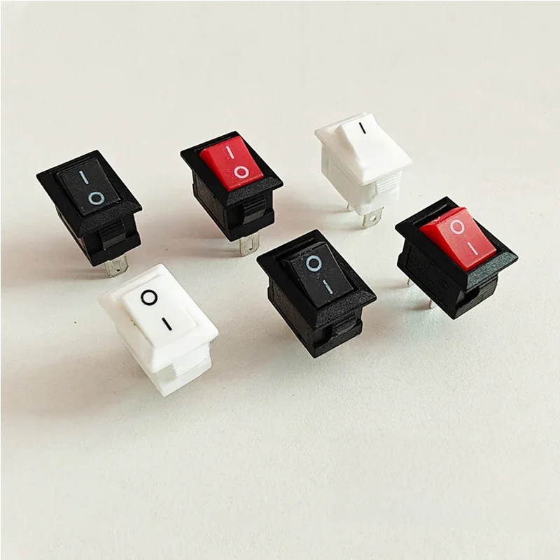 10 szt. Przełącznik przyciskowy SPST 2Pin 3A 250V KCD11 Zatrzaskowy włącznik/wyłącznik kołyskowy 10x15mm — zdjęcie 2