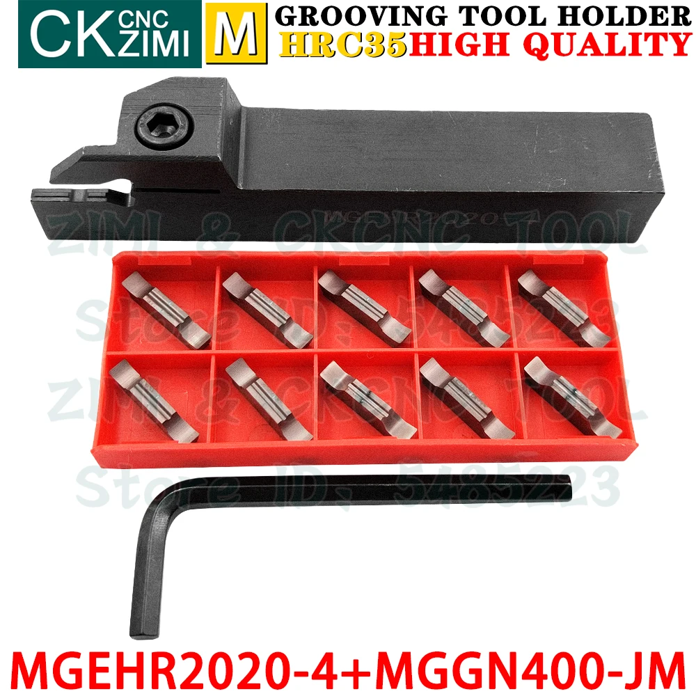 MGEHR2020-4 MGEHR 2020 Grooving Tool Holder + MGGN400-JM MGGN Carbide Inserts Grooving Inserts Tools CNC Cutting Slotted Holder