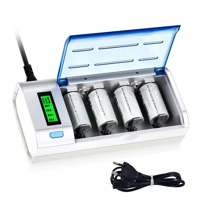 Do akumulatorów 1,2 V Ni-MH AA/AAA/C/D Rozmiar 9 V Uniwersalny 6 gniazd Wyświetlacz LCD Inteligentna ładowarka Wtyczka UE/USA — zdjęcie produktu 7