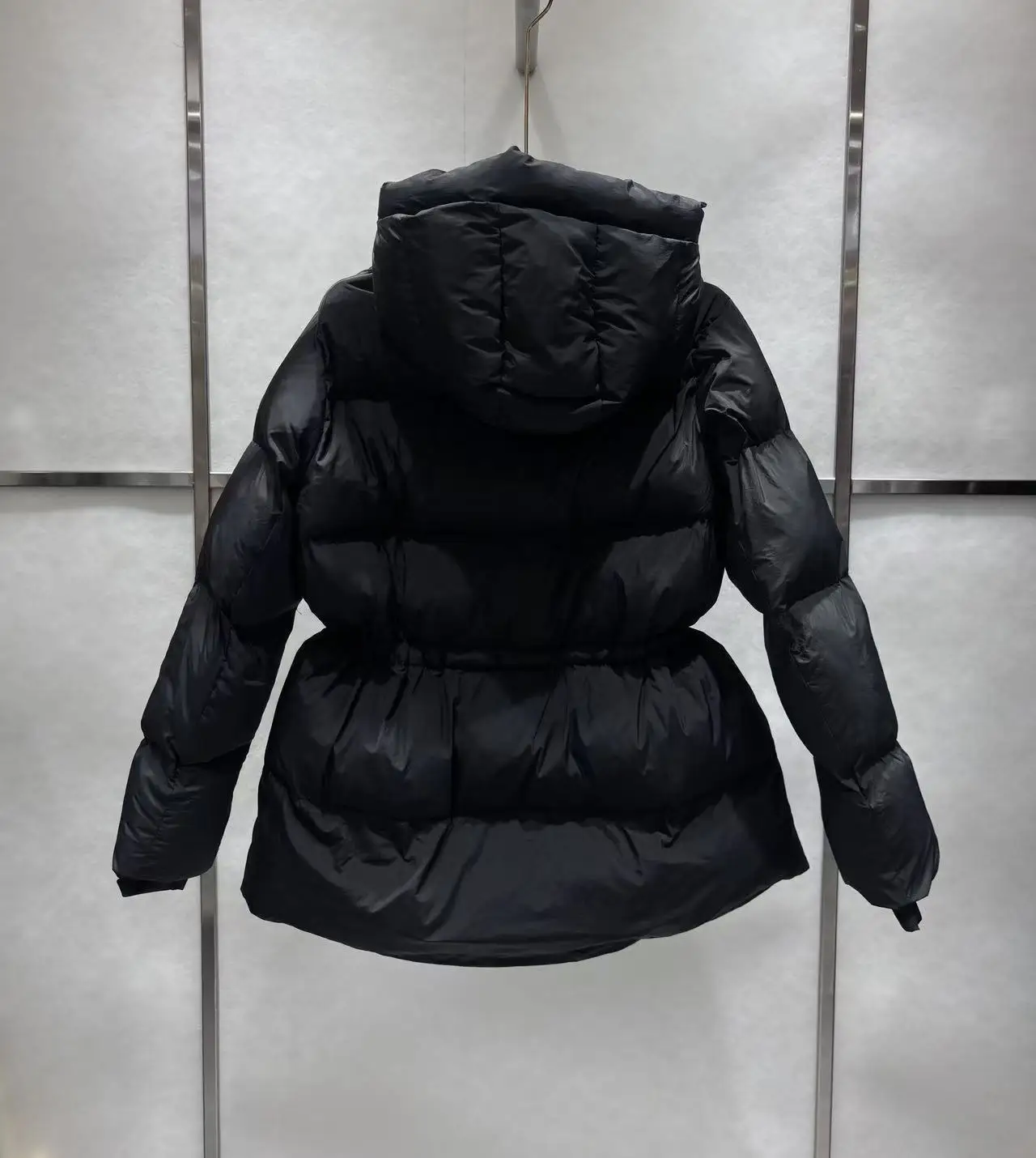 2025 Winter New Fashion Triangle Logo Hooded Waist Cotton Jacket