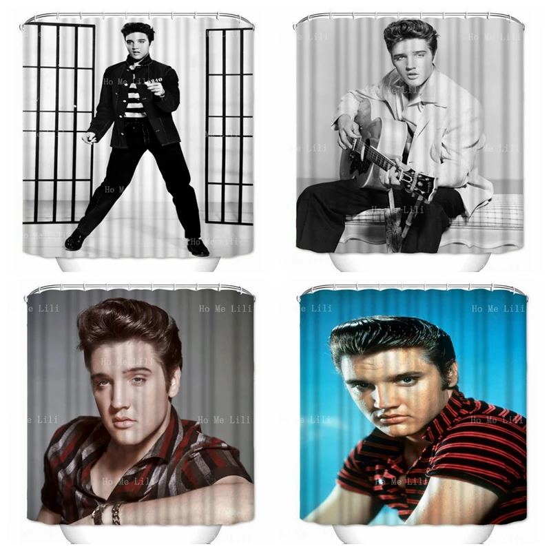 Custom Pouplar Famous American Rock Star Shower Curtains Waterproof Polyester Fabric Diy Bathroom Decor With Hooks