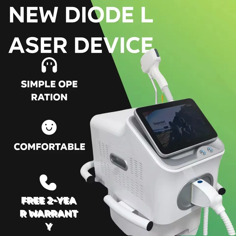 

Лазерный аппарат для эпиляции 5000 Вт, диодный, 808, 755, 940, 1064 нм, 4 длины волны, для удаления волос на теле, с диодным лазером Glace Titanium