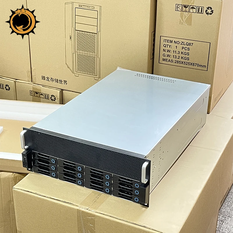 ZhenLoong 4U 12 Bay Rackmount Hot Swap HDDs SAS SATA 19\