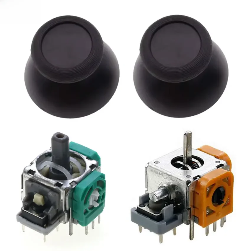 JCD 2 Stück 3DS Analog Joystick Schwarz Kleines Loch Pilz Hut Daumen Sticks Rocker Caps Für Switch Pro Controller