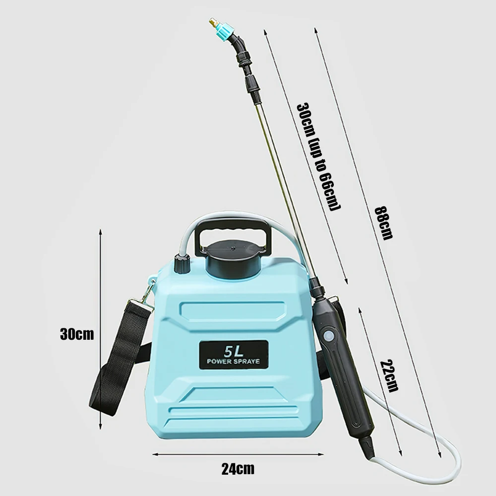 Schulter-Pestizidsprüher, 8 l, elektrischer Rucksacksprüher, USB-wiederaufladbar, automatische Sprühflasche, 3 Modi für die Gartenbewässerung – Detail 4