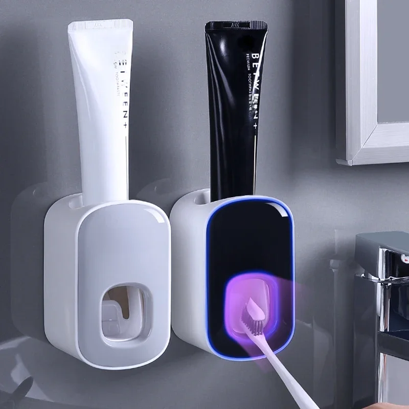 Distributeur automatique de dentifrice et porte-brosse à dents, presse-dentifrice, support mural, accessoires HOProducts T1