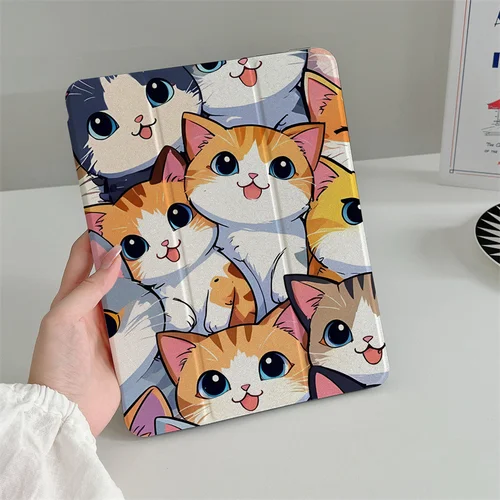 Funda Kawaii Cat para iPad 11 2025 Pro 11 pulgadas Air 2024 iPad Air 5/4 10,9 10.2 9,7 pulgadas Air3 10,5 mini 6/5/4 fundas bonitas