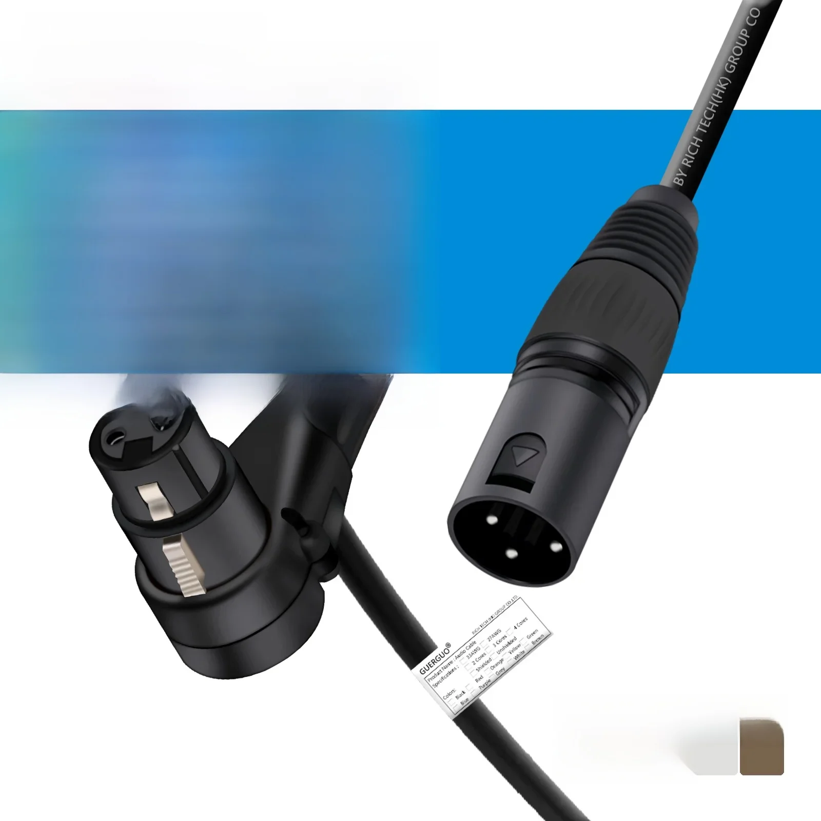 Balanced XLR Cable Right Angle 3Pin Female to Straight Male OFC Extension Cord for Powered Speakers Audio Interface or Mixer