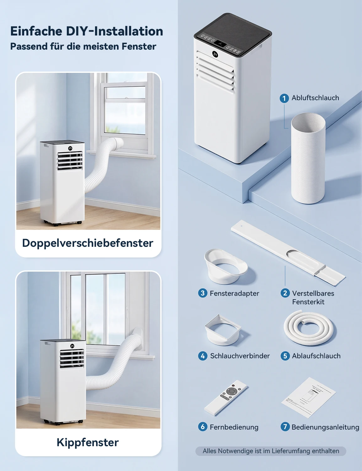 Mobile Klimaanlage 9000 BTU – Leise, effizient & flexibel kaufen