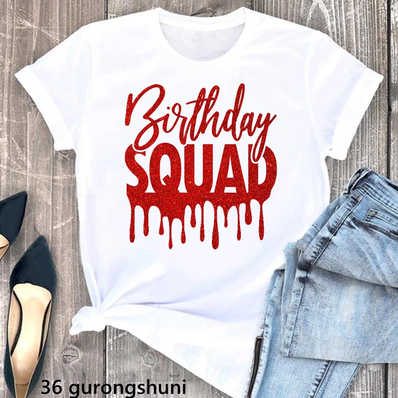 Birthday Gifts Graphic Print Tshirt Women Beautiful Black Girl Magic T Shirt Femme Red Lips Afro Diva Crown Queen T-Shirt Female