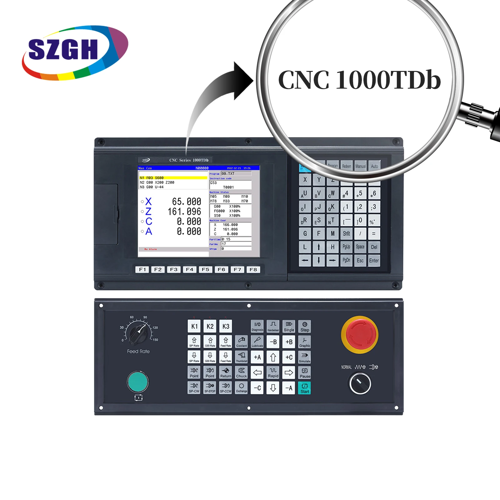 SZGH 1000 series good quality cnc lathe 3 axis controller support marco plc