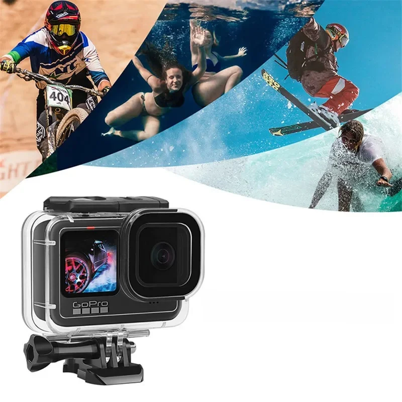 Boîtier étanche 60M pour Gopro Hero 13 12 11 10 9, couvercle de protection sous-marin pour plongée, filtre d'objectif, ensembles de tiges de flottabilité